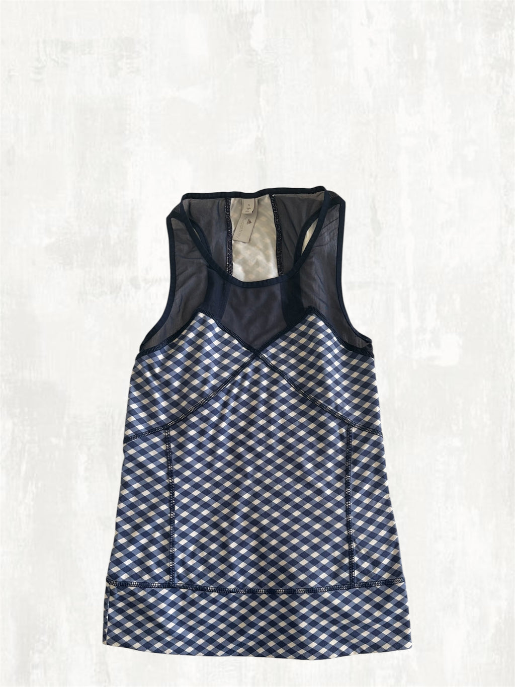 Adidas by Stella McCartney Navy & White Gingham Top - S