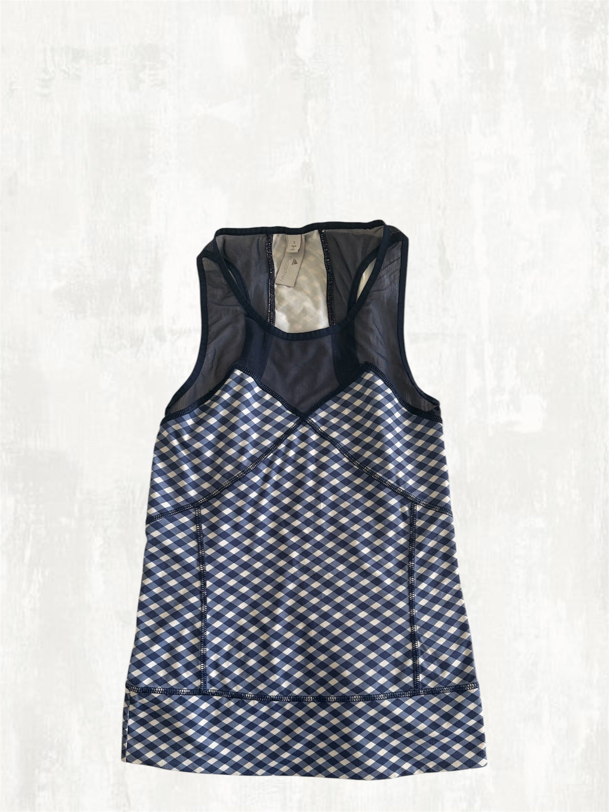 Adidas by Stella McCartney Navy & White Gingham Top - S